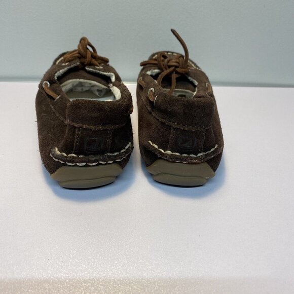 Sperry Top-Sider Shoresider Girls Brown Suede 3-Eye Boat Dock Shoes Sz 3 - Picture 6 of 8